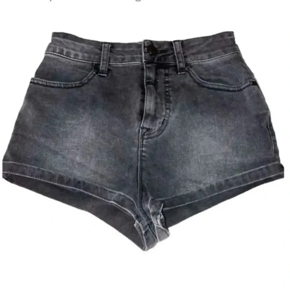 URBAN OUTFITTER BDG SUPER HIGH RISE-SHORT SHORTS BLACK SIZE 25 - Picture 1 of 10